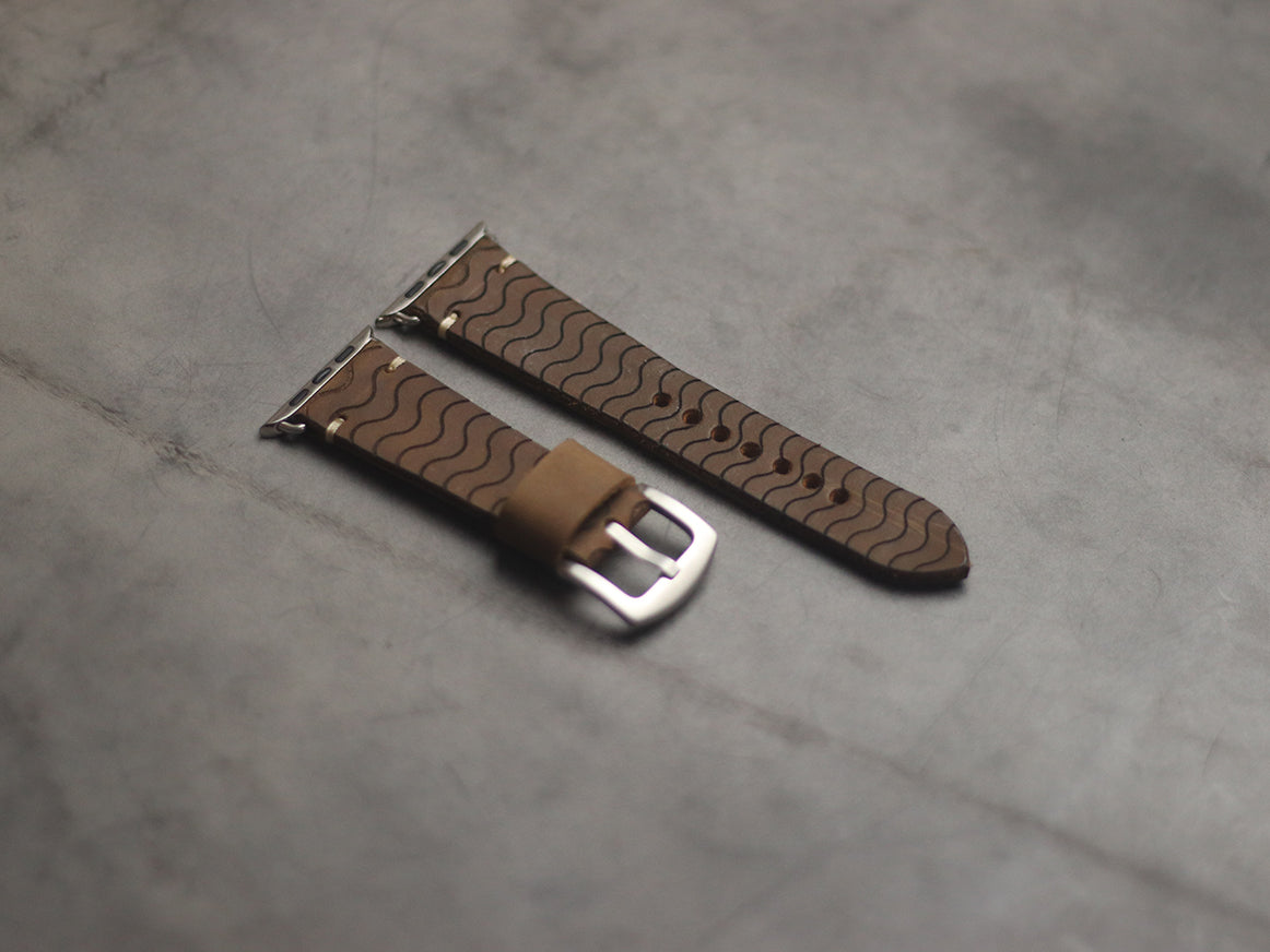 "E2" ENGRAVED STRAPS - RUSTY BROWN
