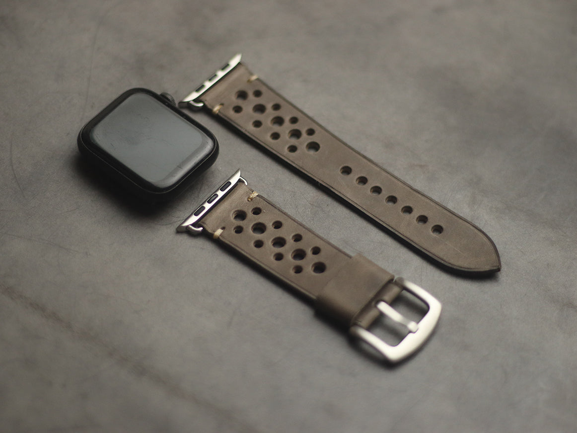 CHARCOAL GREY RALLY HAND-CRAFTED APPLE WATCH STRAPS
