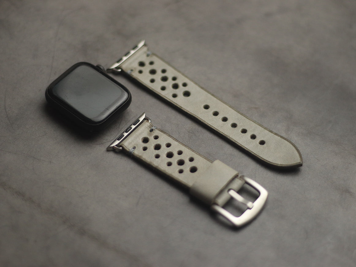 MISTY GREY RALLY HAND-CRAFTED APPLE WATCH STRAPS