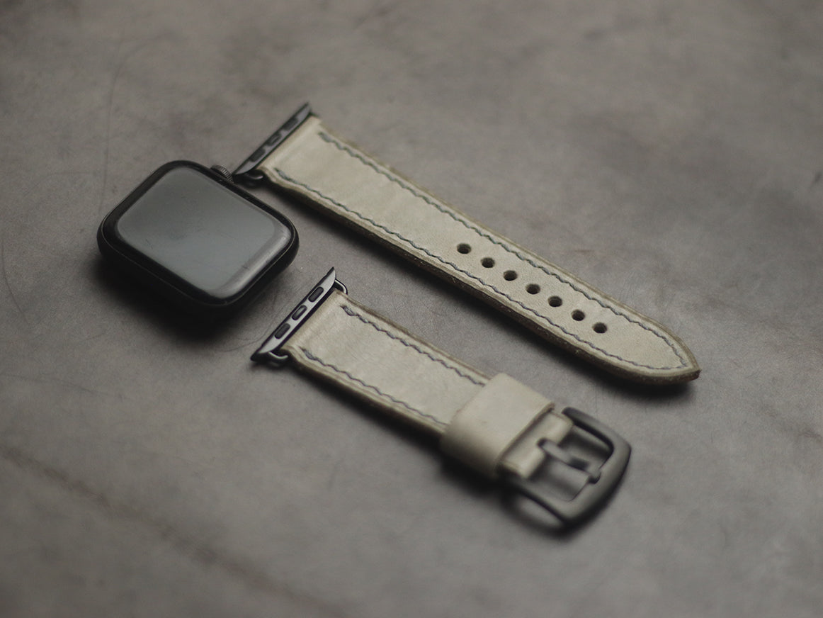 MISTY GREY FULL STITCHED HAND-CRAFTED APPLE WATCH STRAPS