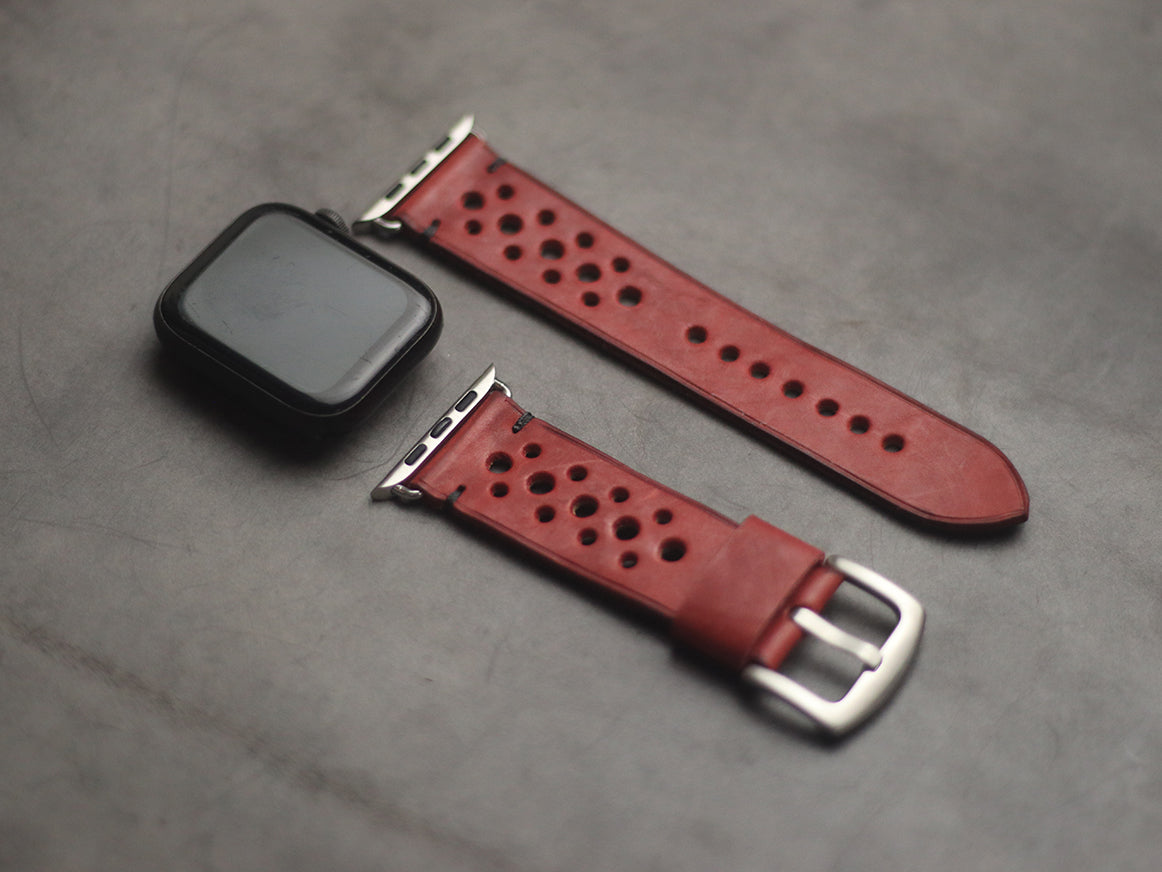 PRISMATIC RED RALLY HAND-CRAFTED APPLE WATCH STRAPS
