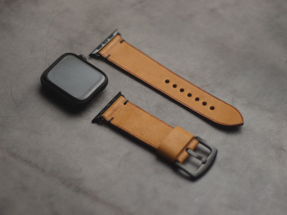 MUSTARD MINIMAL STITCHED HAND-CRAFTED APPLE WATCH STRAPS