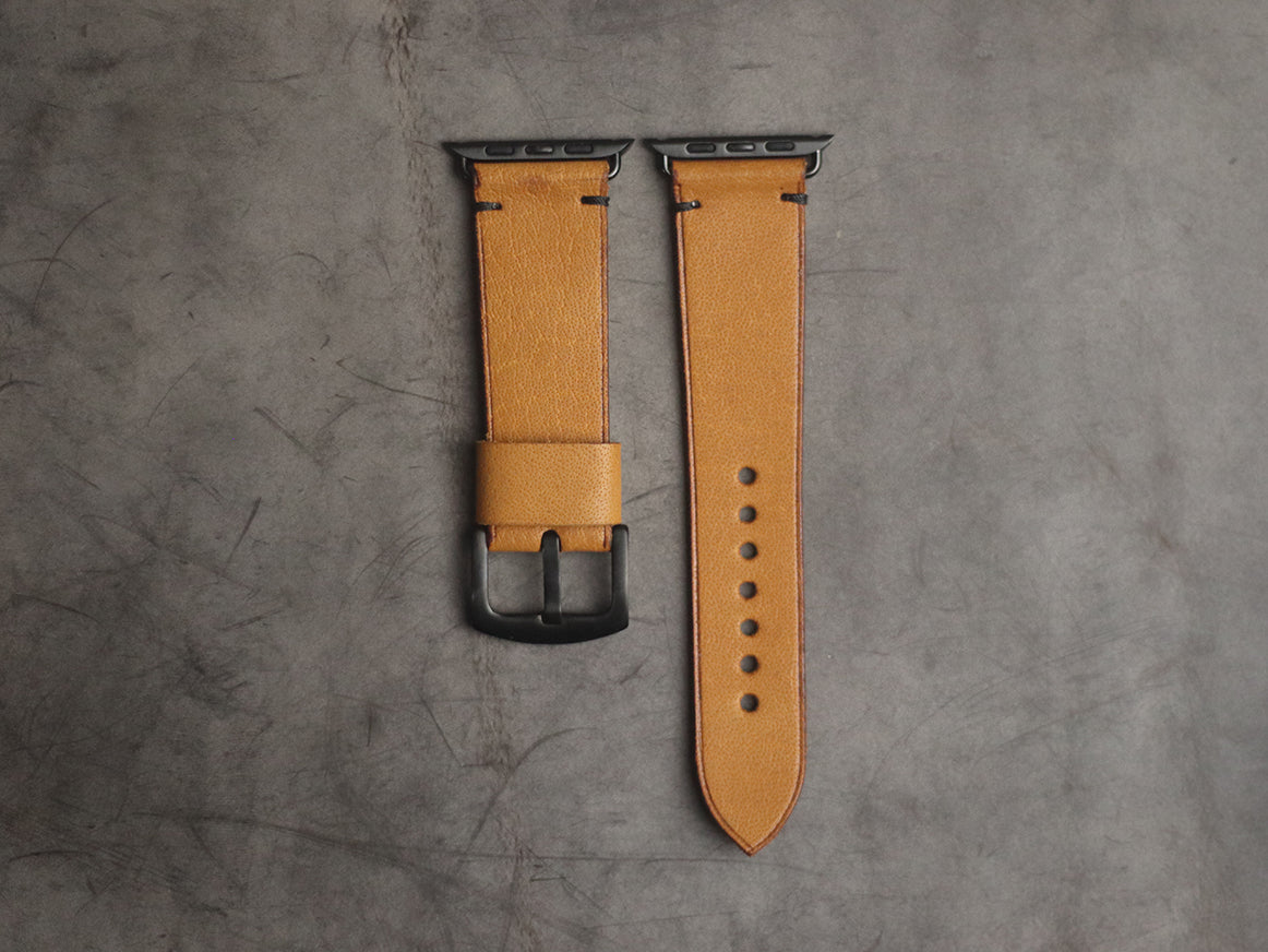 MUSTARD MINIMAL STITCHED HAND-CRAFTED APPLE WATCH STRAPS