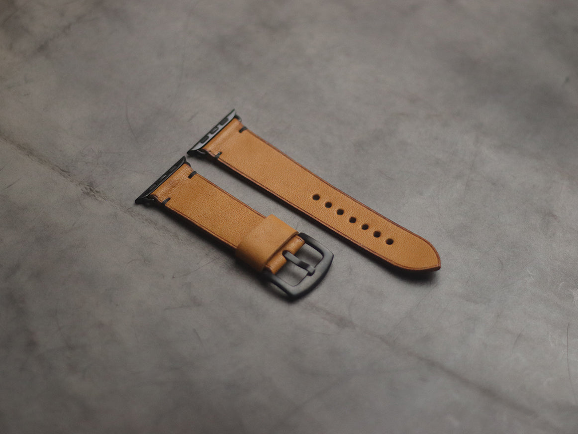 MUSTARD MINIMAL STITCHED HAND-CRAFTED APPLE WATCH STRAPS