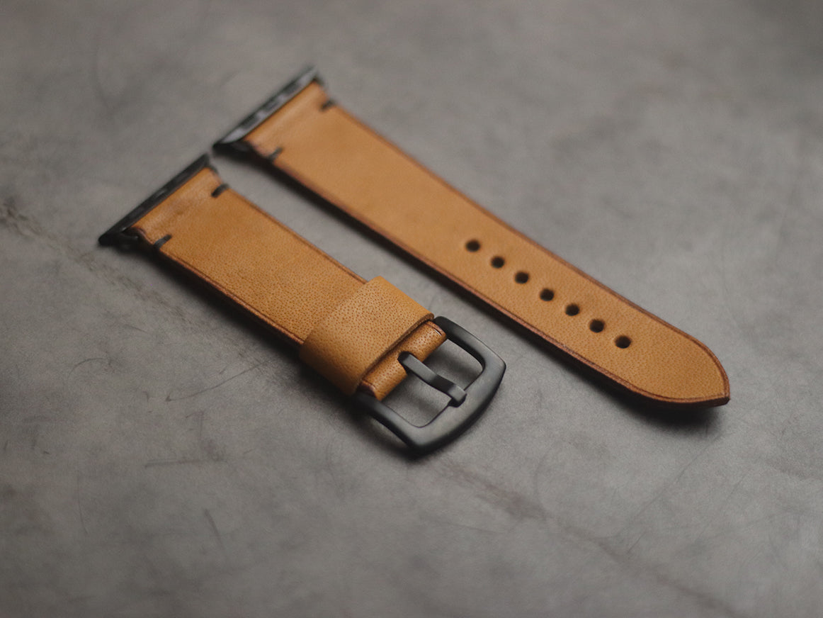 MUSTARD MINIMAL STITCHED HAND-CRAFTED APPLE WATCH STRAPS