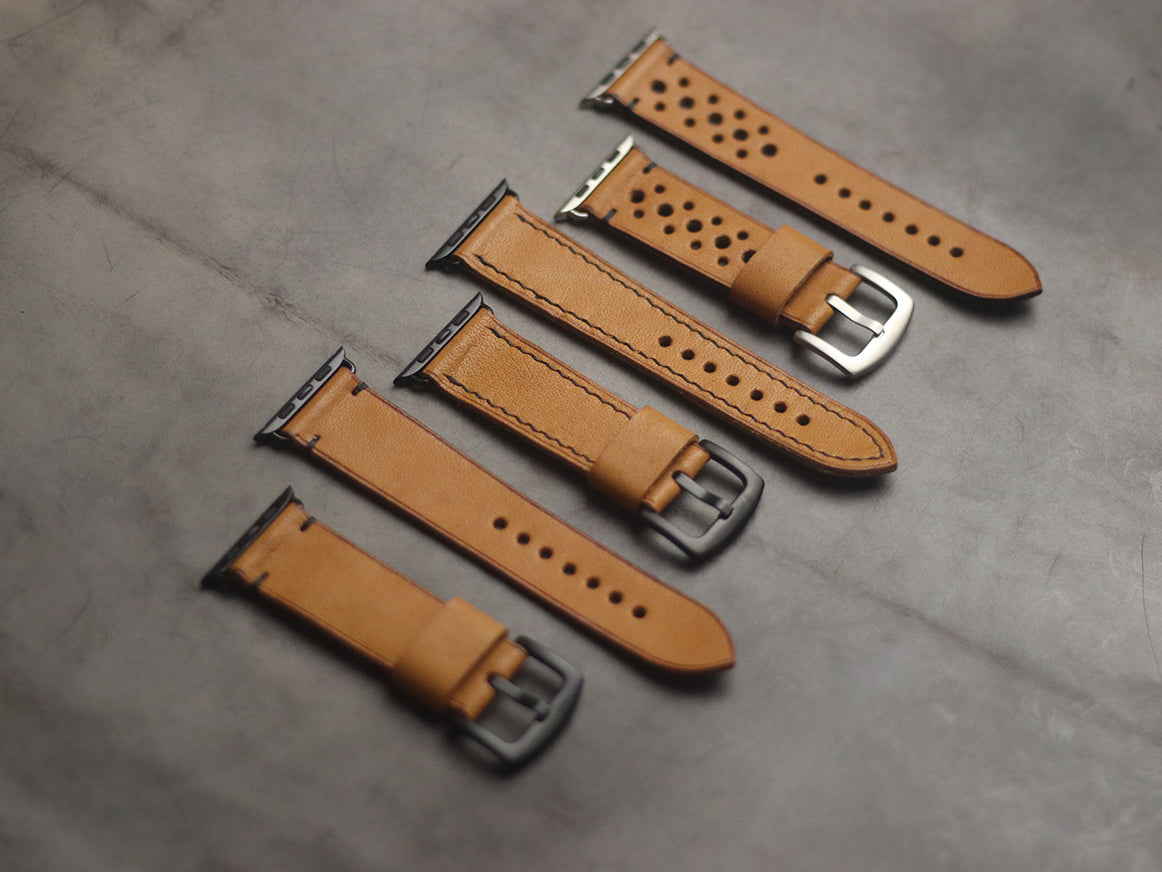 MUSTARD MINIMAL STITCHED HAND-CRAFTED APPLE WATCH STRAPS