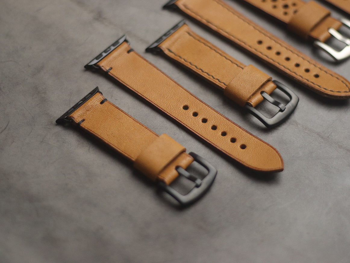 MUSTARD RALLY HAND-CRAFTED APPLE WATCH STRAPS
