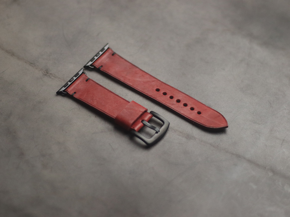 PRISMATIC RED MINIMAL STITCHED HAND-CRAFTED APPLE WATCH STRAPS