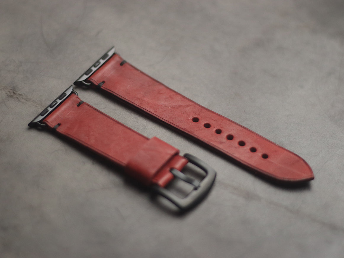 PRISMATIC RED MINIMAL STITCHED HAND-CRAFTED APPLE WATCH STRAPS