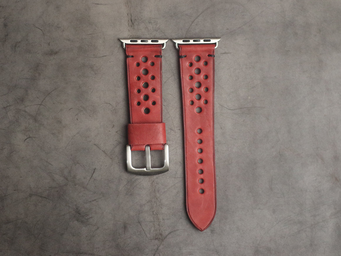 PRISMATIC RED RALLY HAND-CRAFTED APPLE WATCH STRAPS