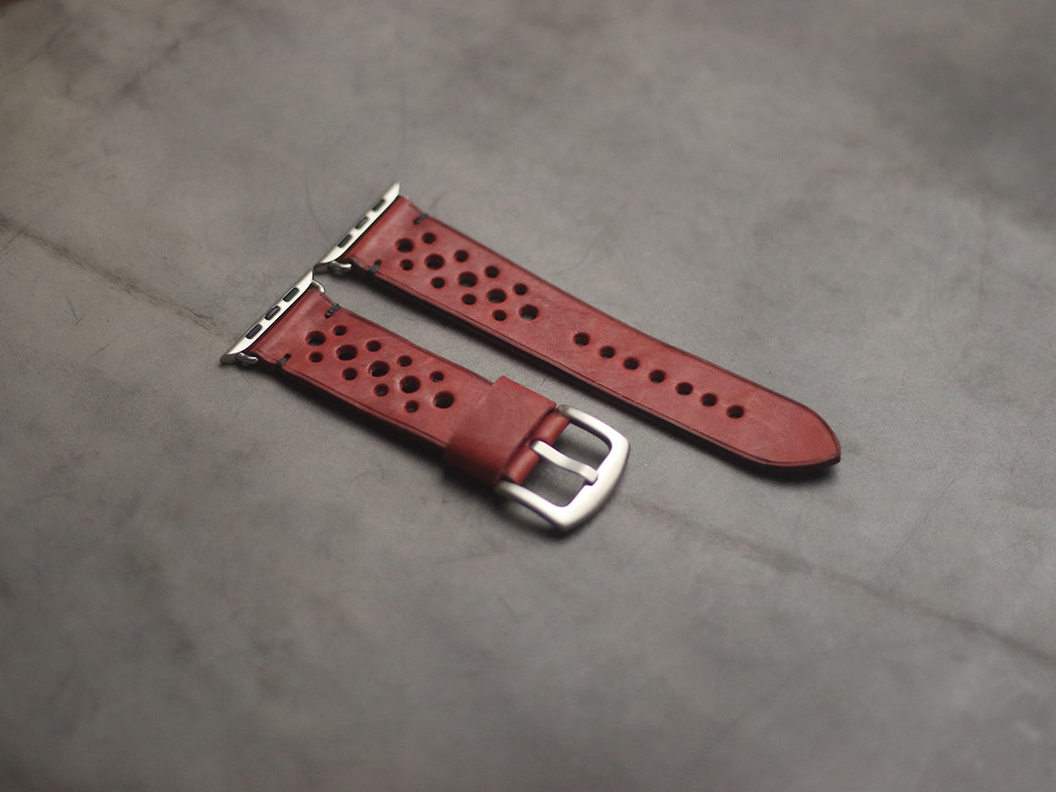 PRISMATIC RED RALLY HAND-CRAFTED APPLE WATCH STRAPS