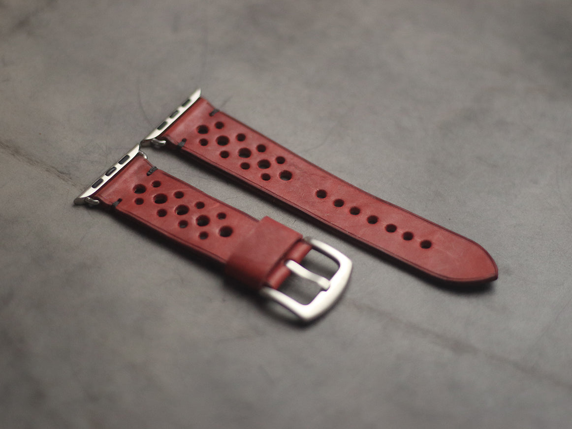 PRISMATIC RED RALLY HAND-CRAFTED APPLE WATCH STRAPS