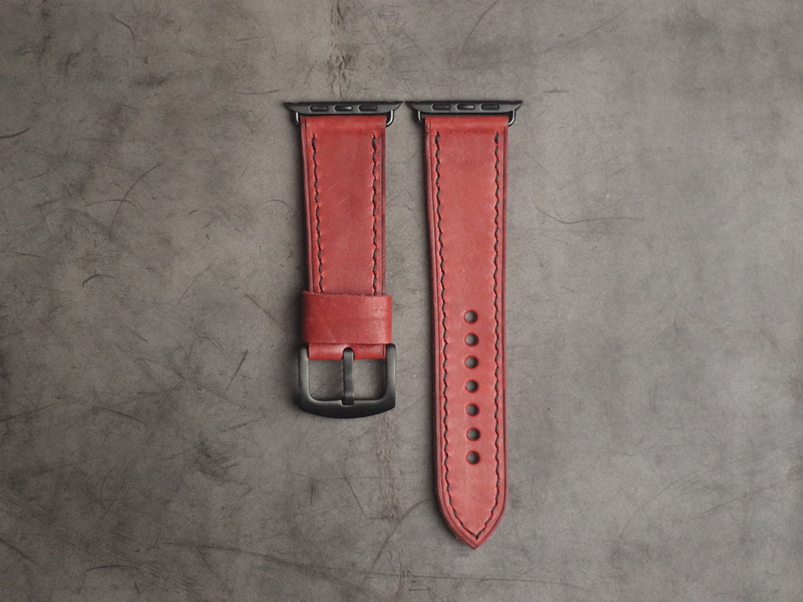 PRISMATIC RED FULL STITCHED HAND-CRAFTED APPLE WATCH STRAPS