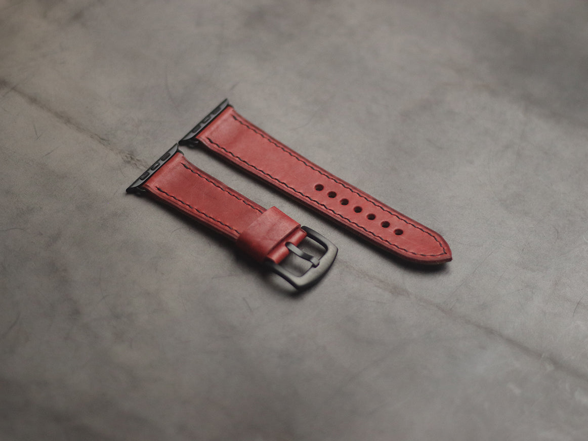 PRISMATIC RED FULL STITCHED HAND-CRAFTED APPLE WATCH STRAPS