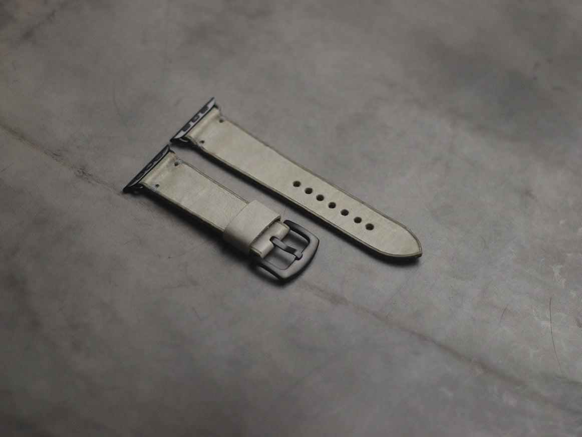 MISTY GREY MINIMAL STITCHED HAND-CRAFTED APPLE WATCH STRAPS
