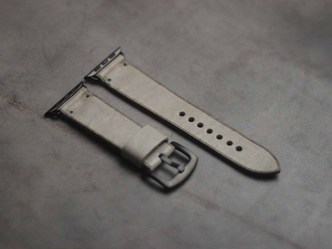 MISTY GREY MINIMAL STITCHED HAND-CRAFTED APPLE WATCH STRAPS