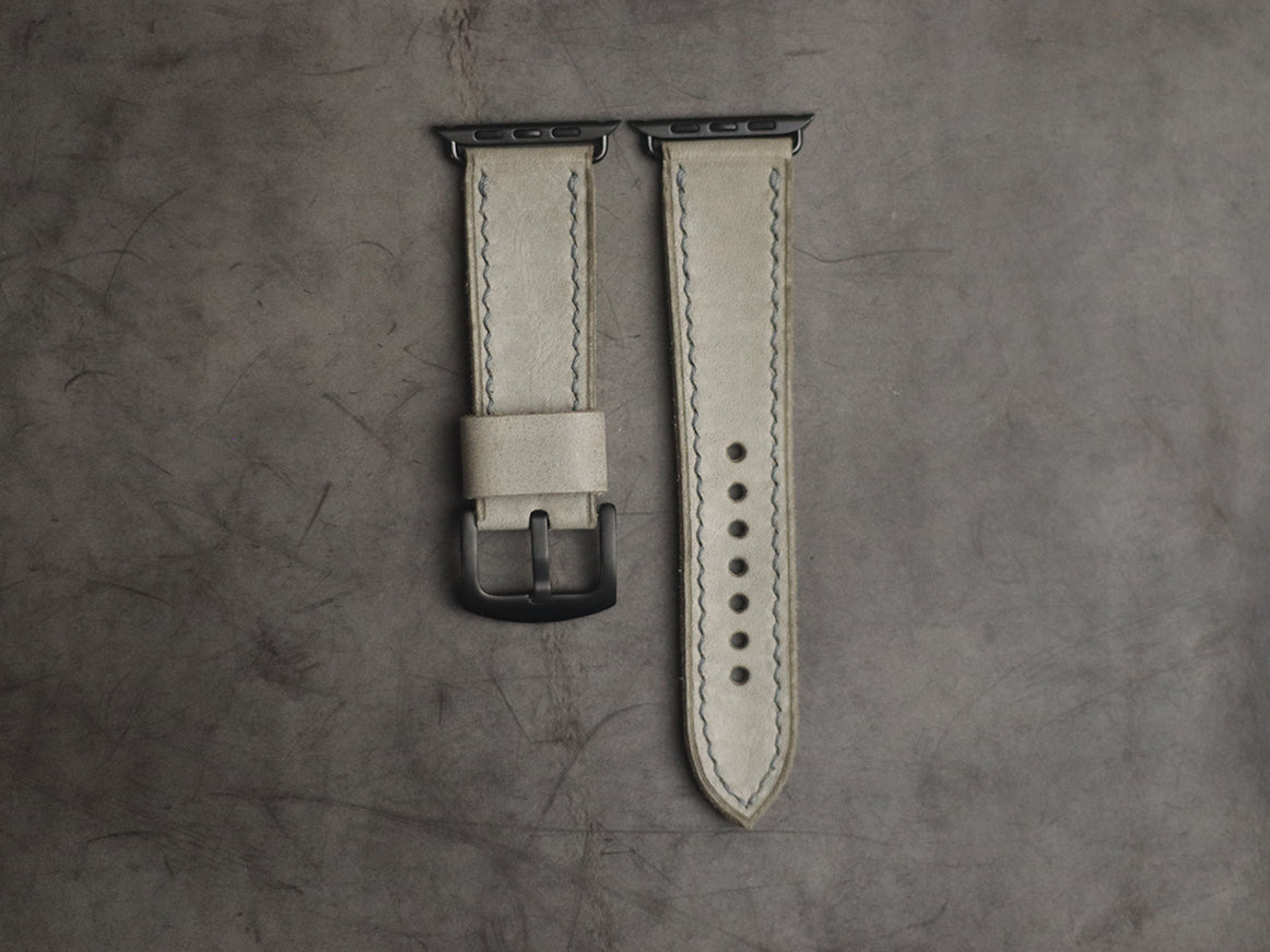 MISTY GREY FULL STITCHED HAND-CRAFTED APPLE WATCH STRAPS