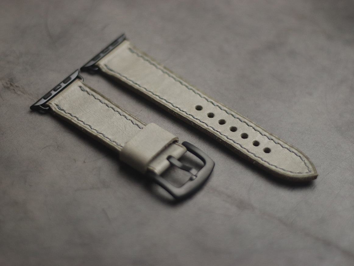 MISTY GREY FULL STITCHED HAND-CRAFTED APPLE WATCH STRAPS