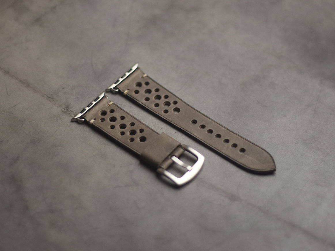 CHARCOAL GREY RALLY HAND-CRAFTED APPLE WATCH STRAPS