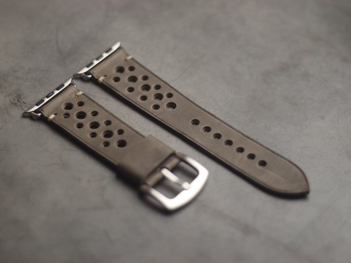 CHARCOAL GREY RALLY HAND-CRAFTED APPLE WATCH STRAPS