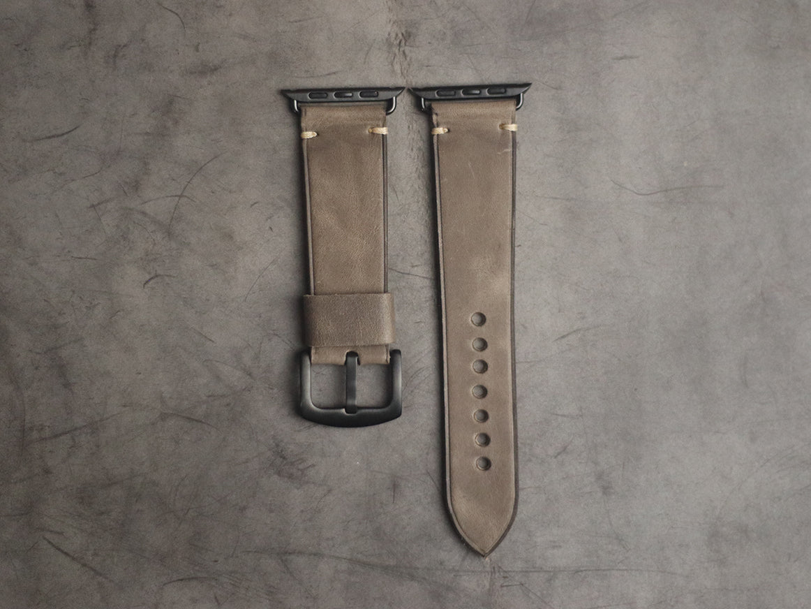 CHARCOAL GREY MINIMAL STITCHED HAND-CRAFTED APPLE WATCH STRAPS