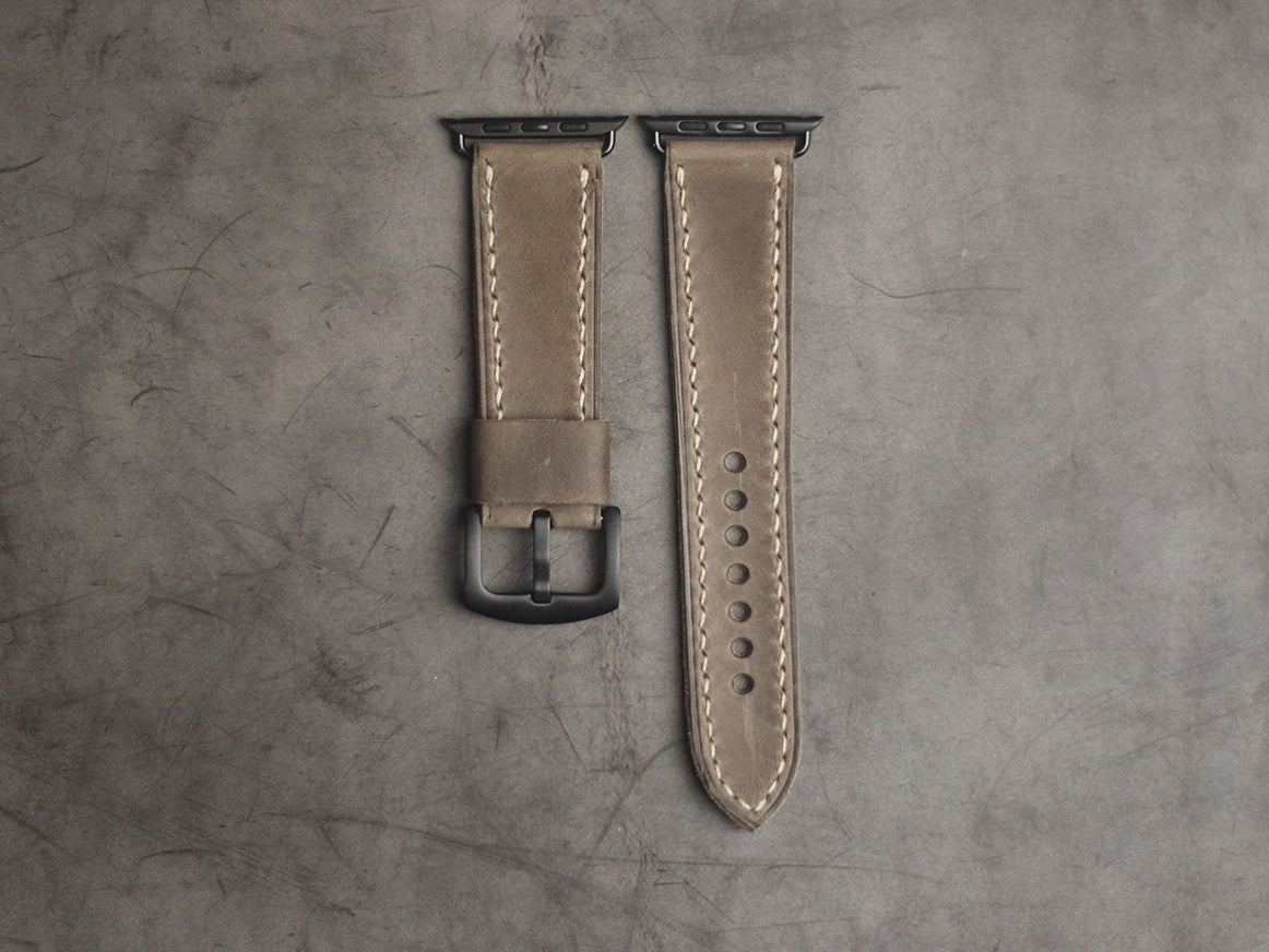 CHARCOAL GREY FULL STITCHED HAND-CRAFTED APPLE WATCH STRAPS