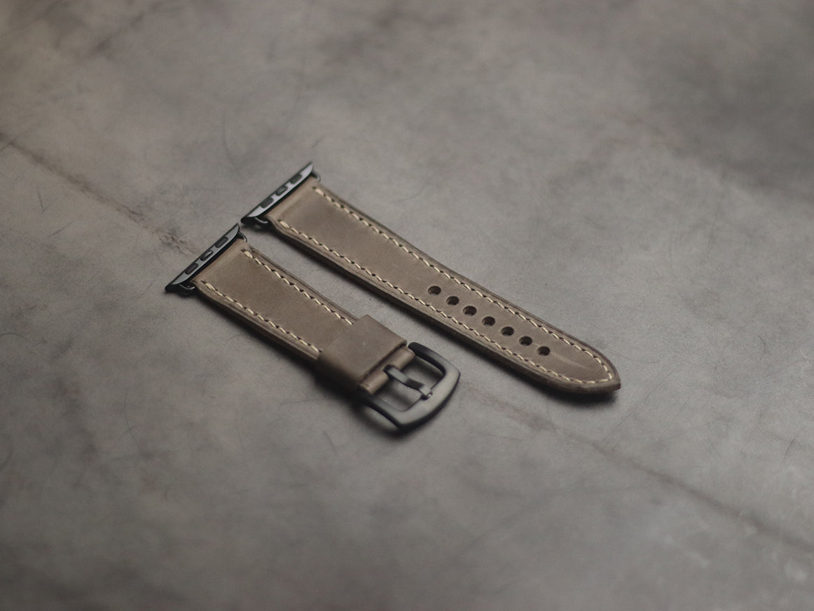 CHARCOAL GREY FULL STITCHED HAND-CRAFTED APPLE WATCH STRAPS