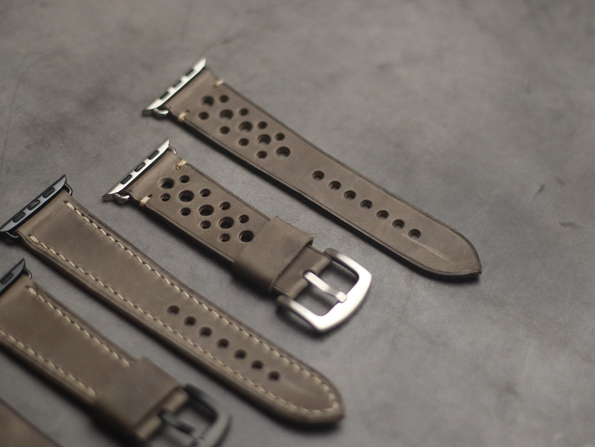 CHARCOAL GREY MINIMAL STITCHED HAND-CRAFTED APPLE WATCH STRAPS