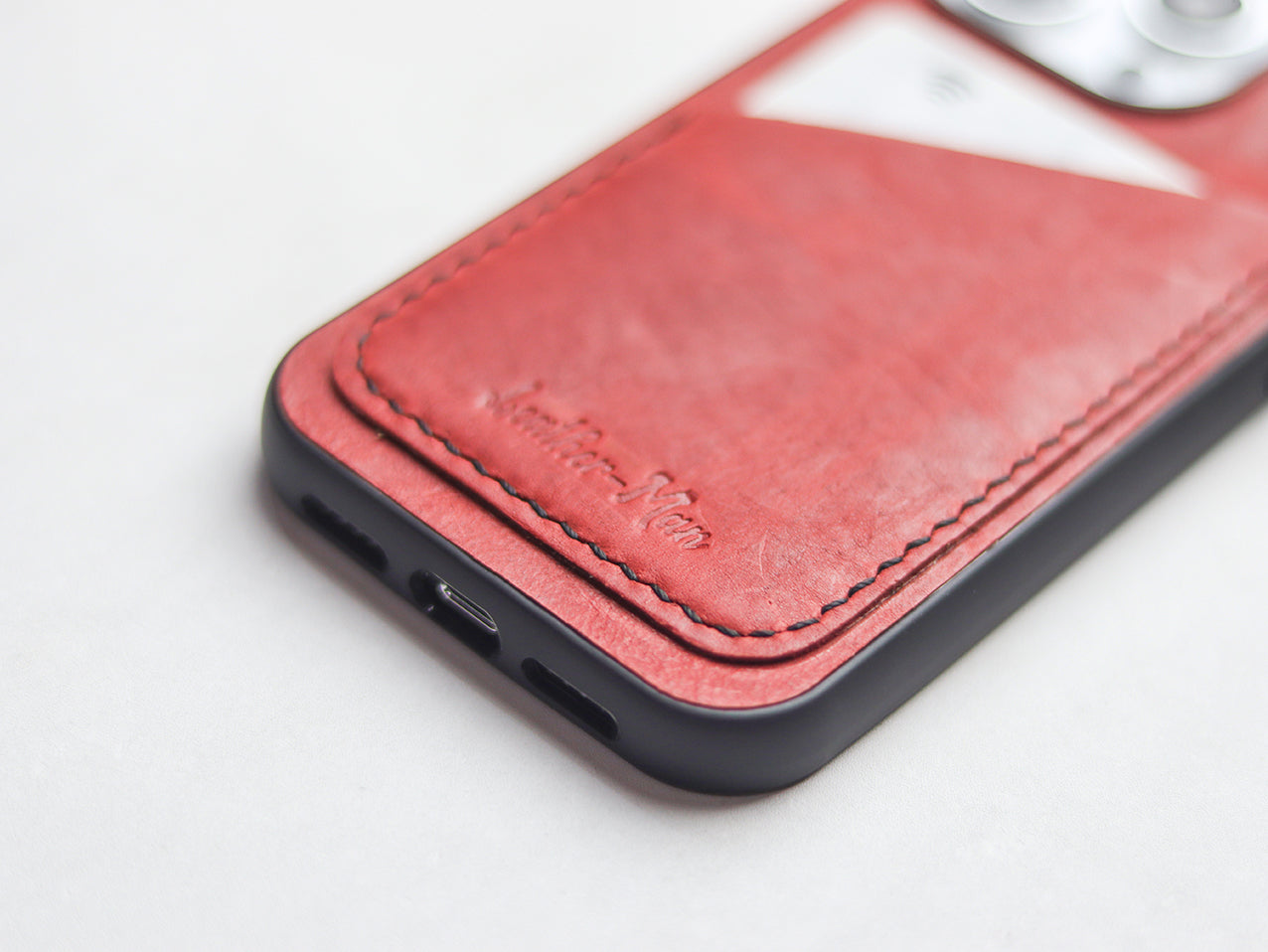 PRISMATIC RED LEATHER  WALLET PHONE CASE