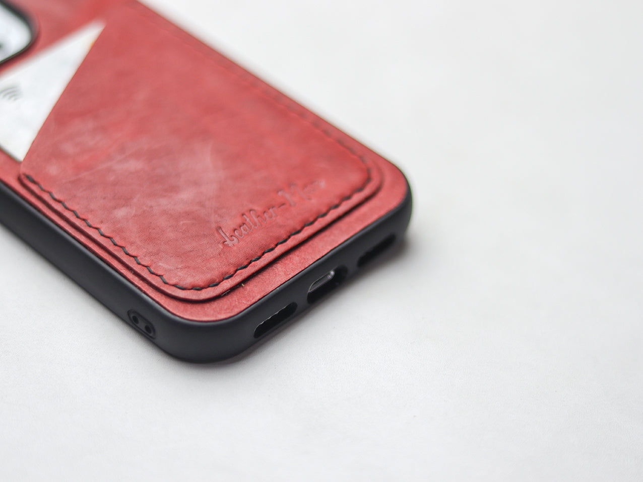 PRISMATIC RED LEATHER  WALLET PHONE CASE