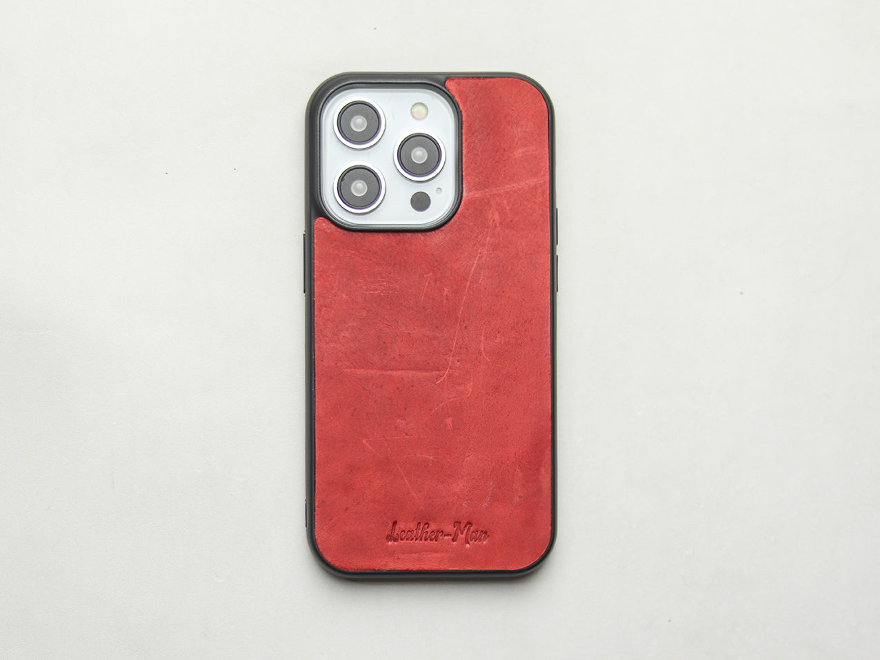 PRISMATIC RED LEATHER CLASSIC PHONE CASE