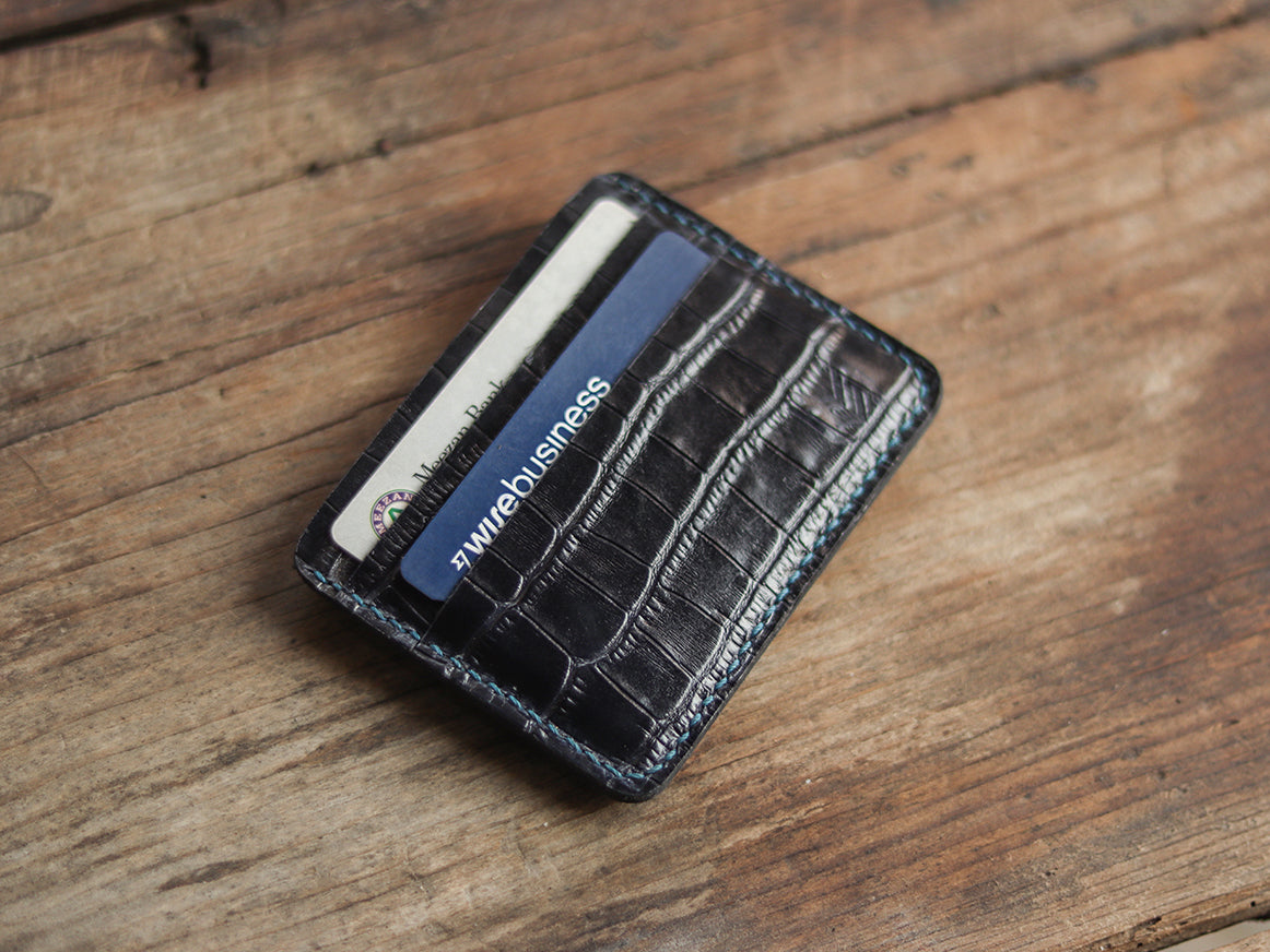 "MINIMAL CLASSIC" BLUE CROCO LEATHER