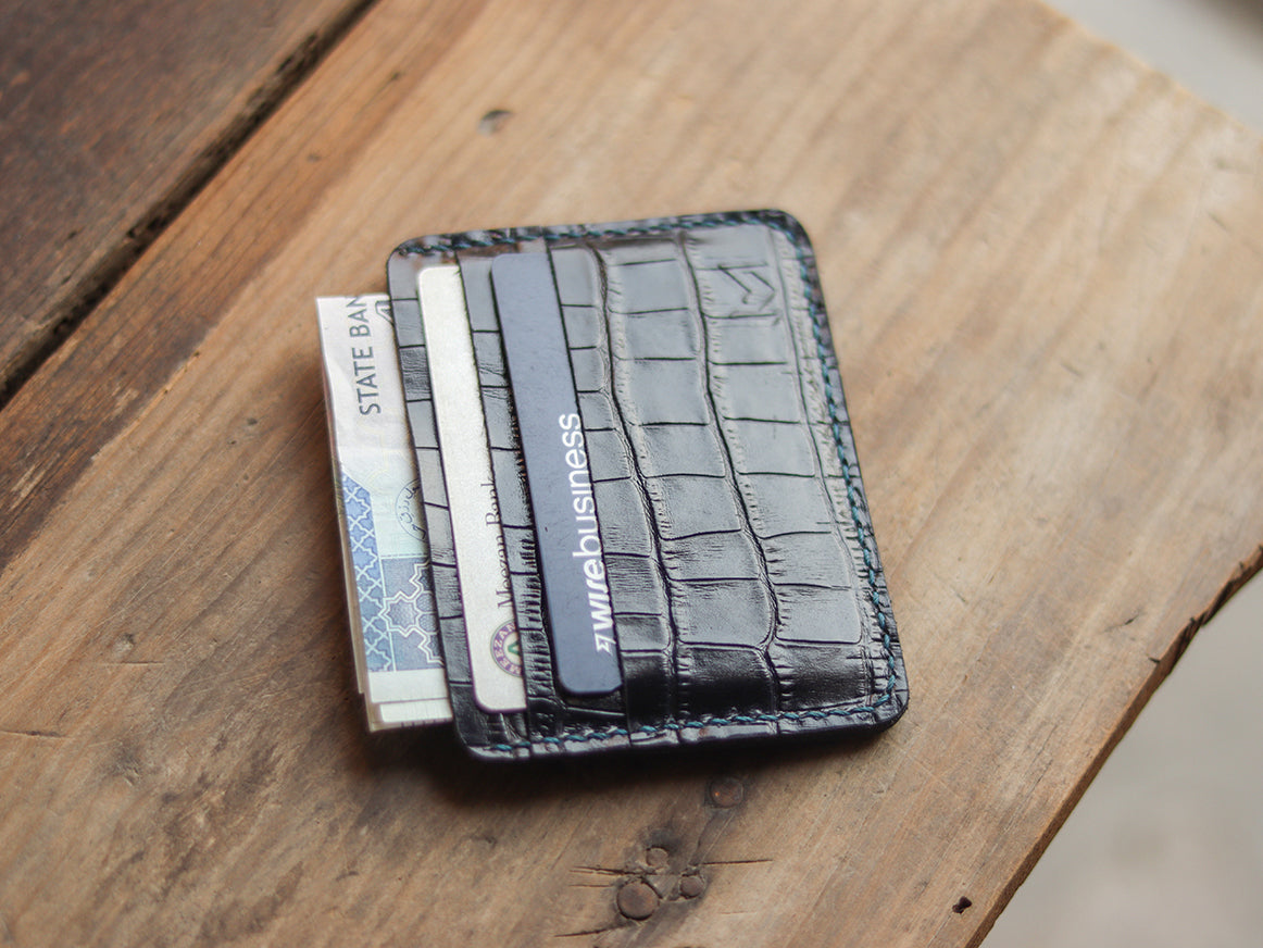 "MINIMAL CLASSIC" BLUE CROCO LEATHER