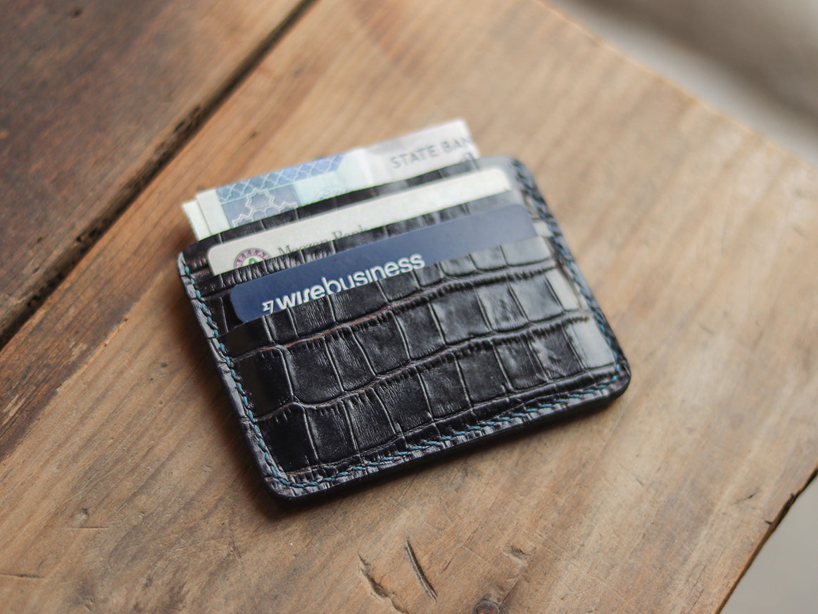 "MINIMAL CLASSIC" BLUE CROCO LEATHER