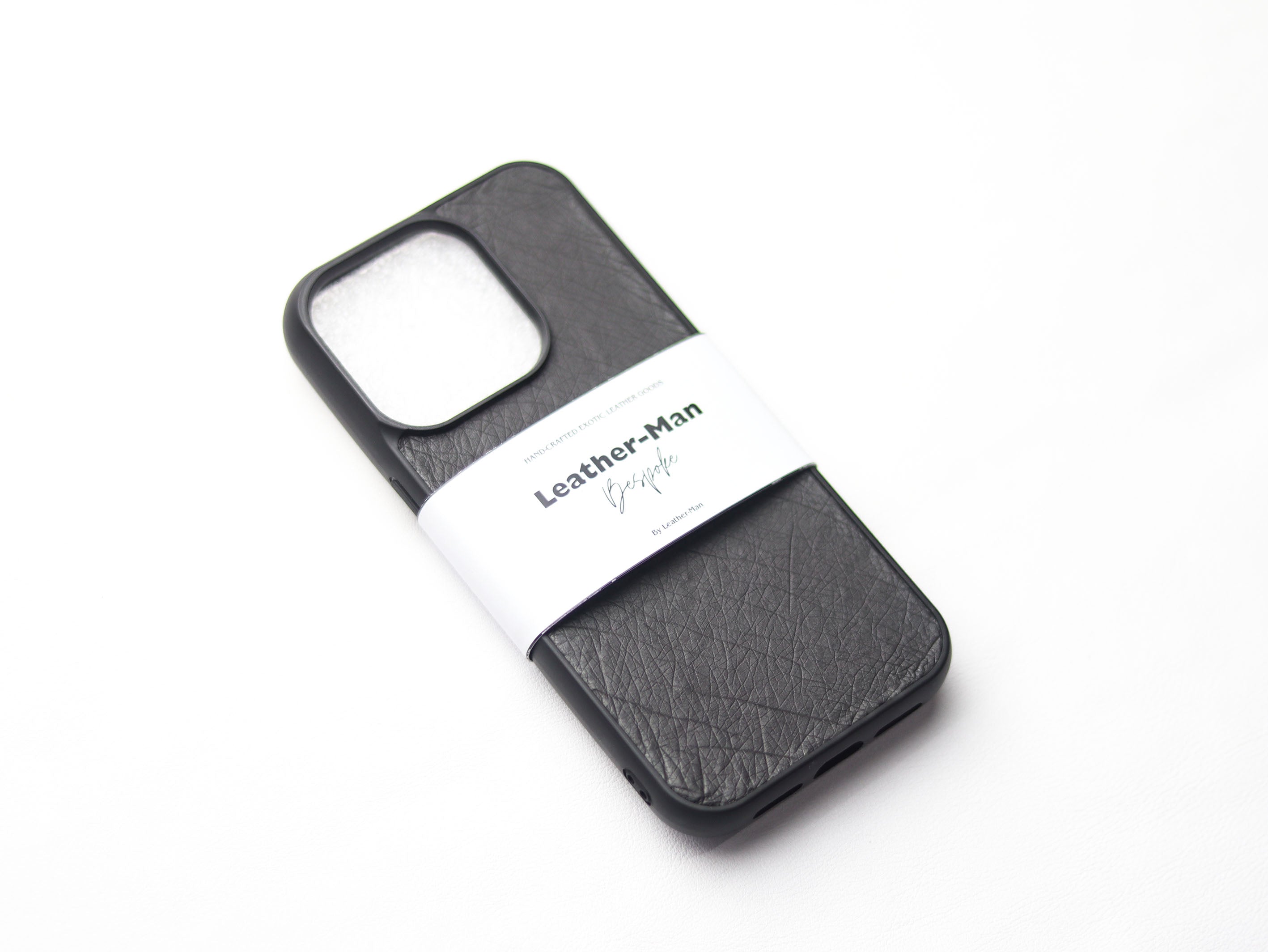 SHARK GRAY OSTRICH SKIN PHONE CASE (NON-FOLLICLE)