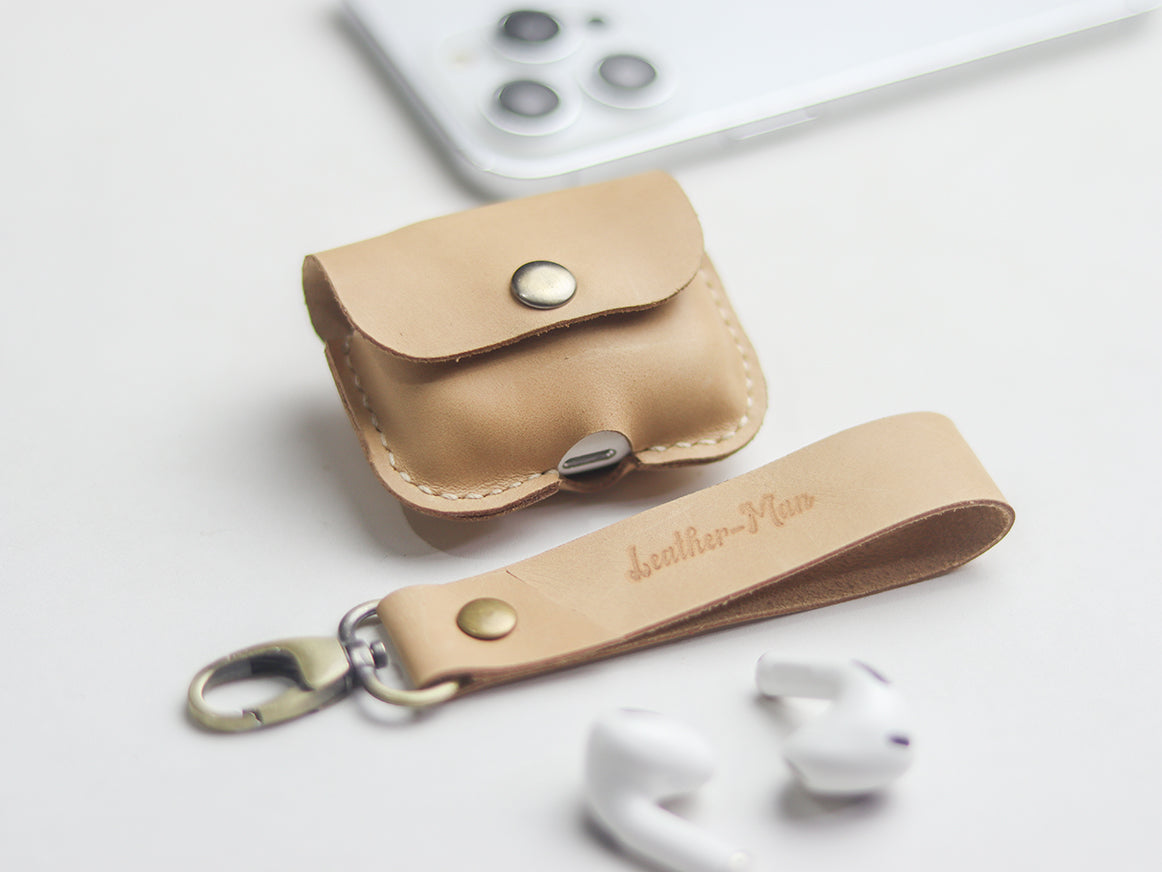 AIRPODS CLASSIC LEATHER CASE NATURAL BURRETO