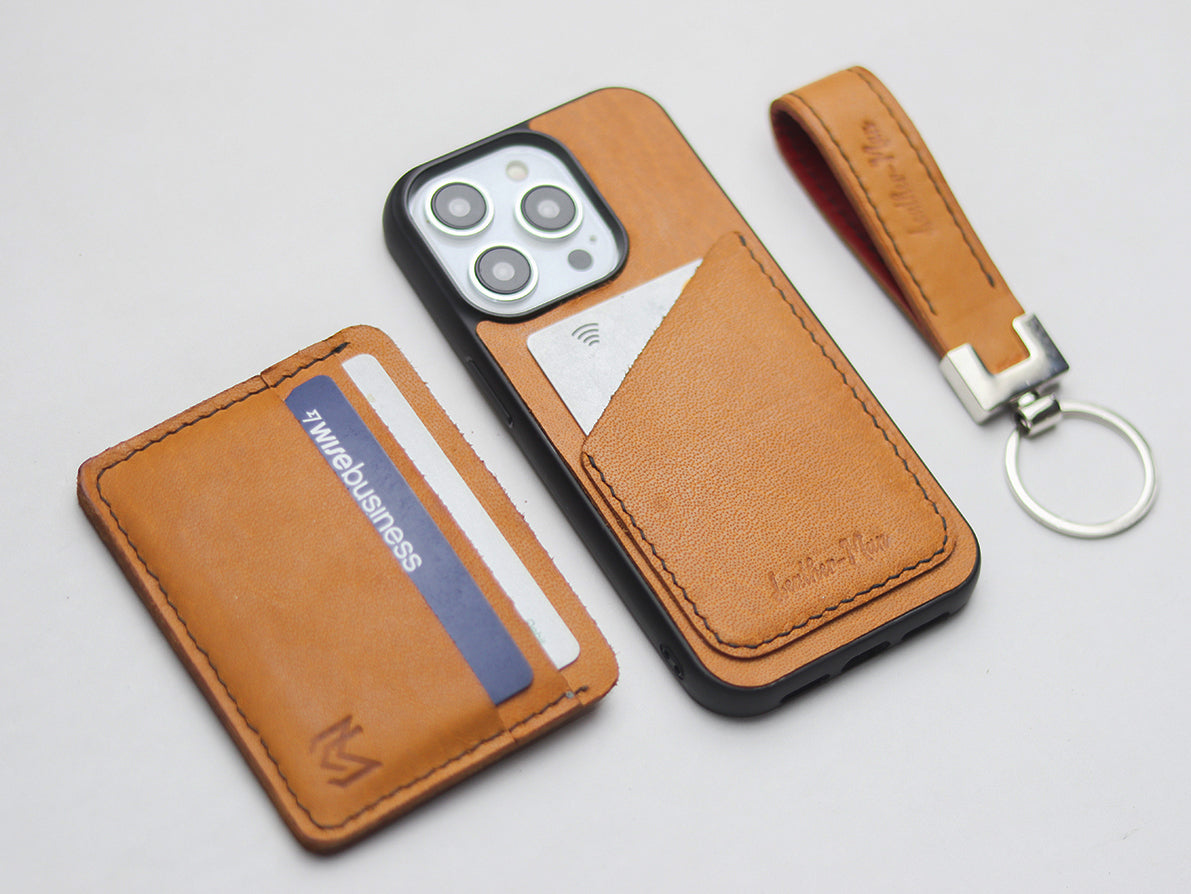 MUSTARD LEATHER WALLET PHONE CASE