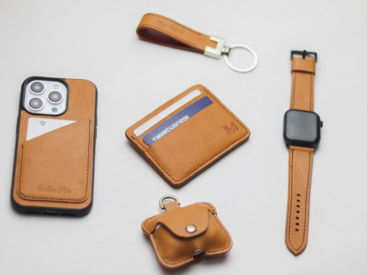 MUSTARD LEATHER WALLET PHONE CASE
