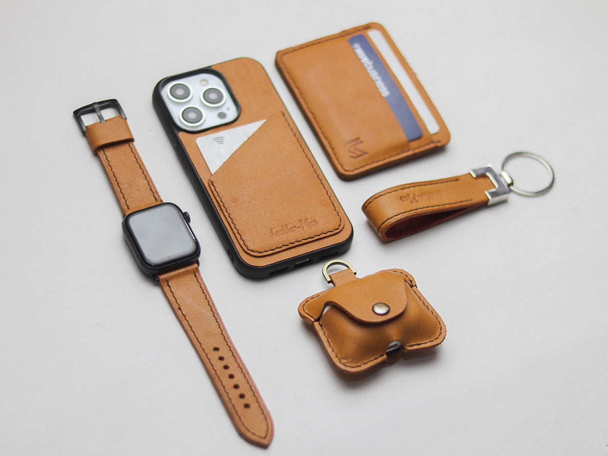 MUSTARD LEATHER WALLET PHONE CASE