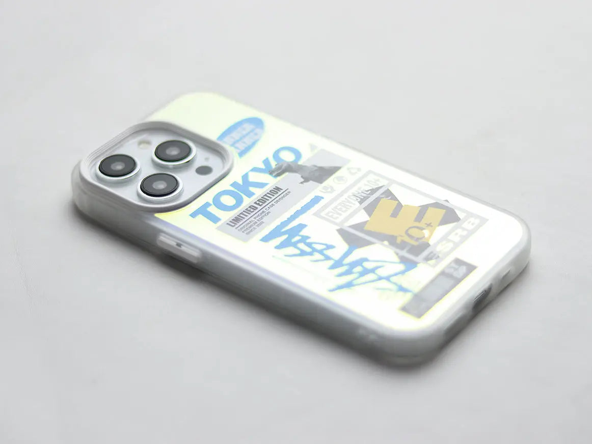 COLORFUL LASER TPU FASHION LABEL PHONE CASE. - grip