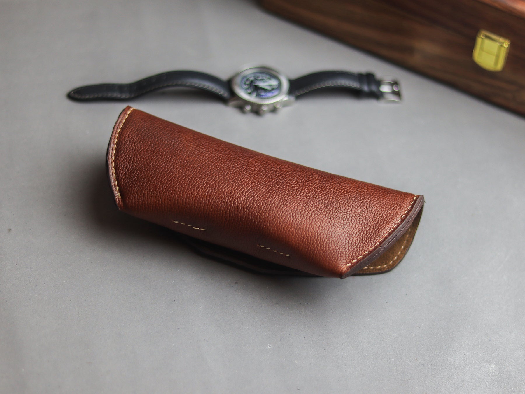 THE OPTIQUE - BRUNETTE BROWN ITALIAN CALF LEATHER
