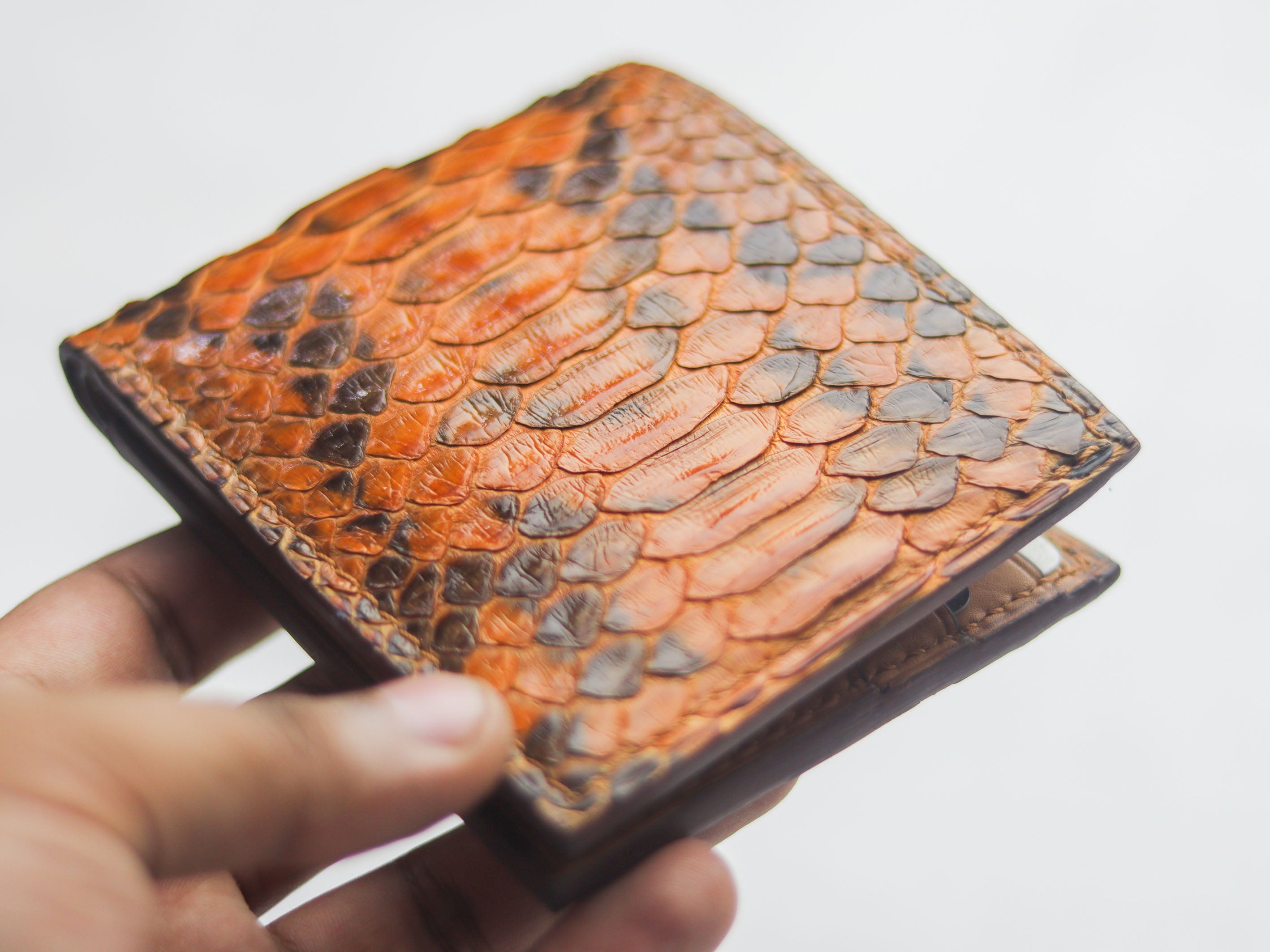 Python Skin Men's Bifold Wallet Premium Exotic Leather Wallets