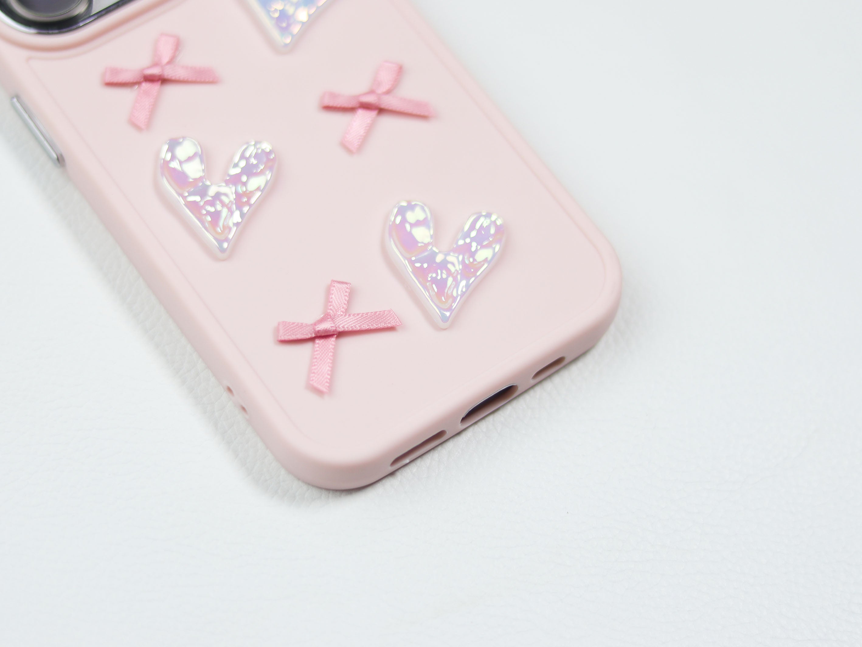 Pink Heart Bow Phone Case-GRIP grip