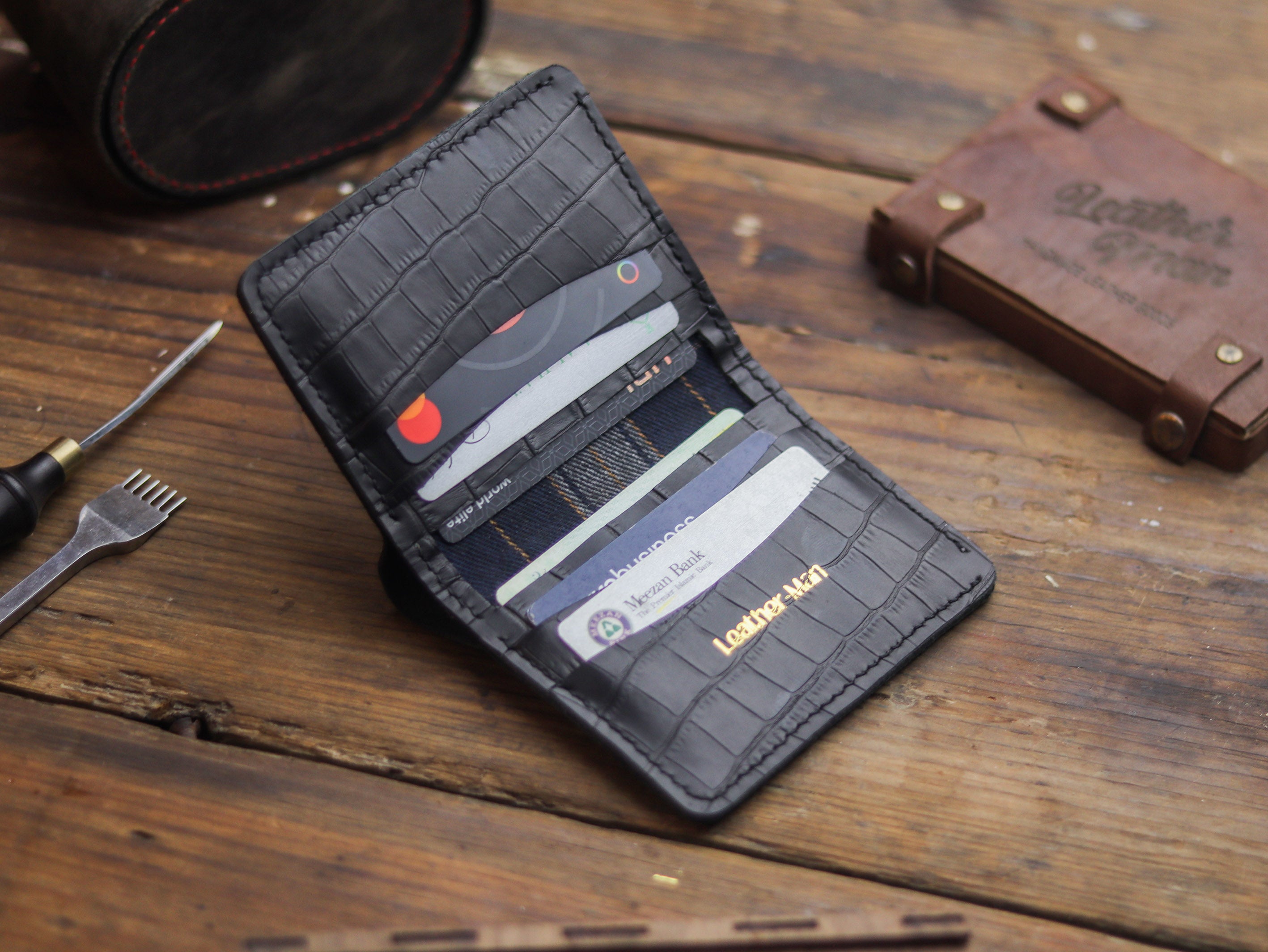 HAMPTON PRO BIFOLD WALLET BLACK CROCO