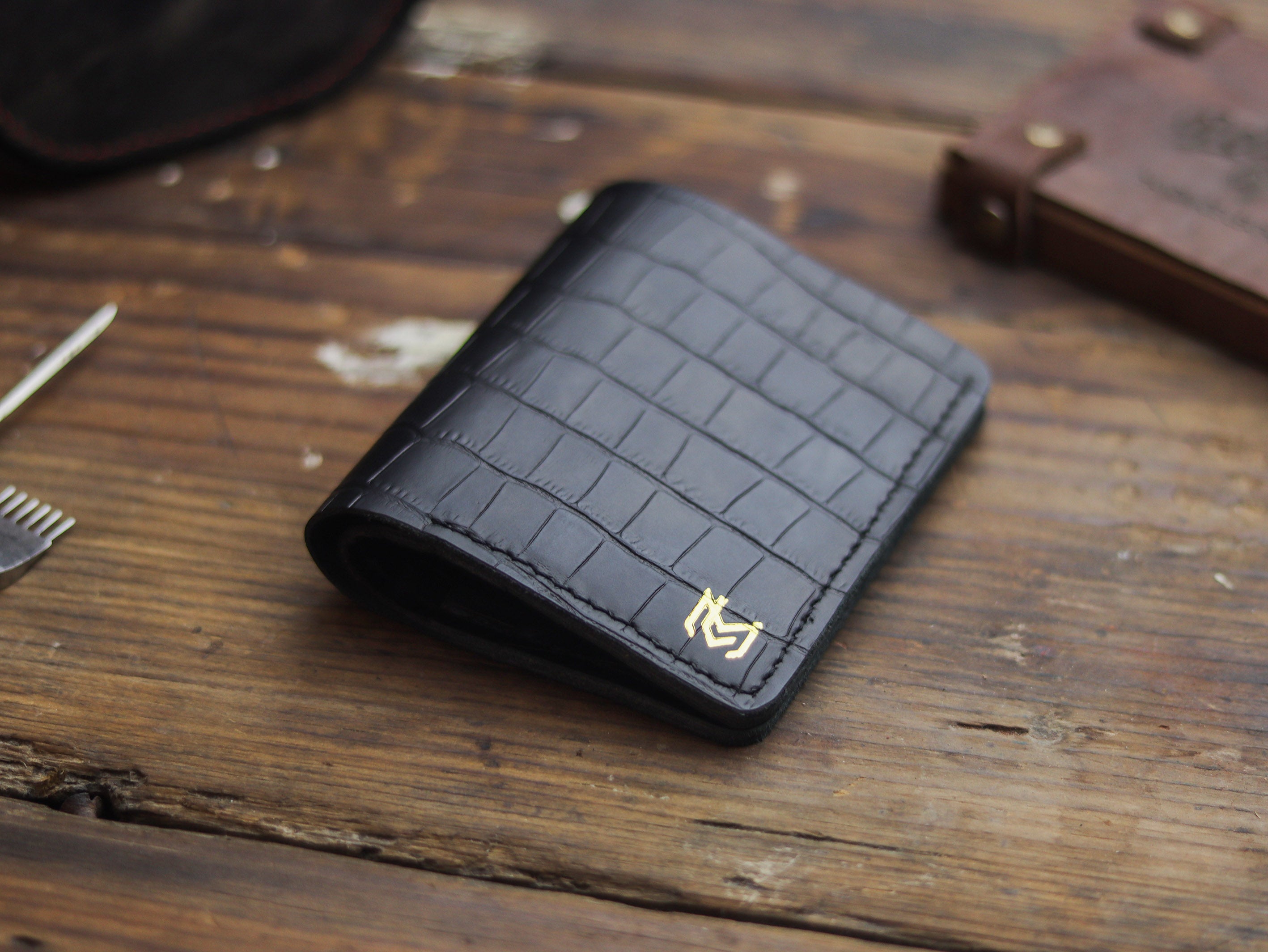 HAMPTON PRO BIFOLD WALLET BLACK CROCO