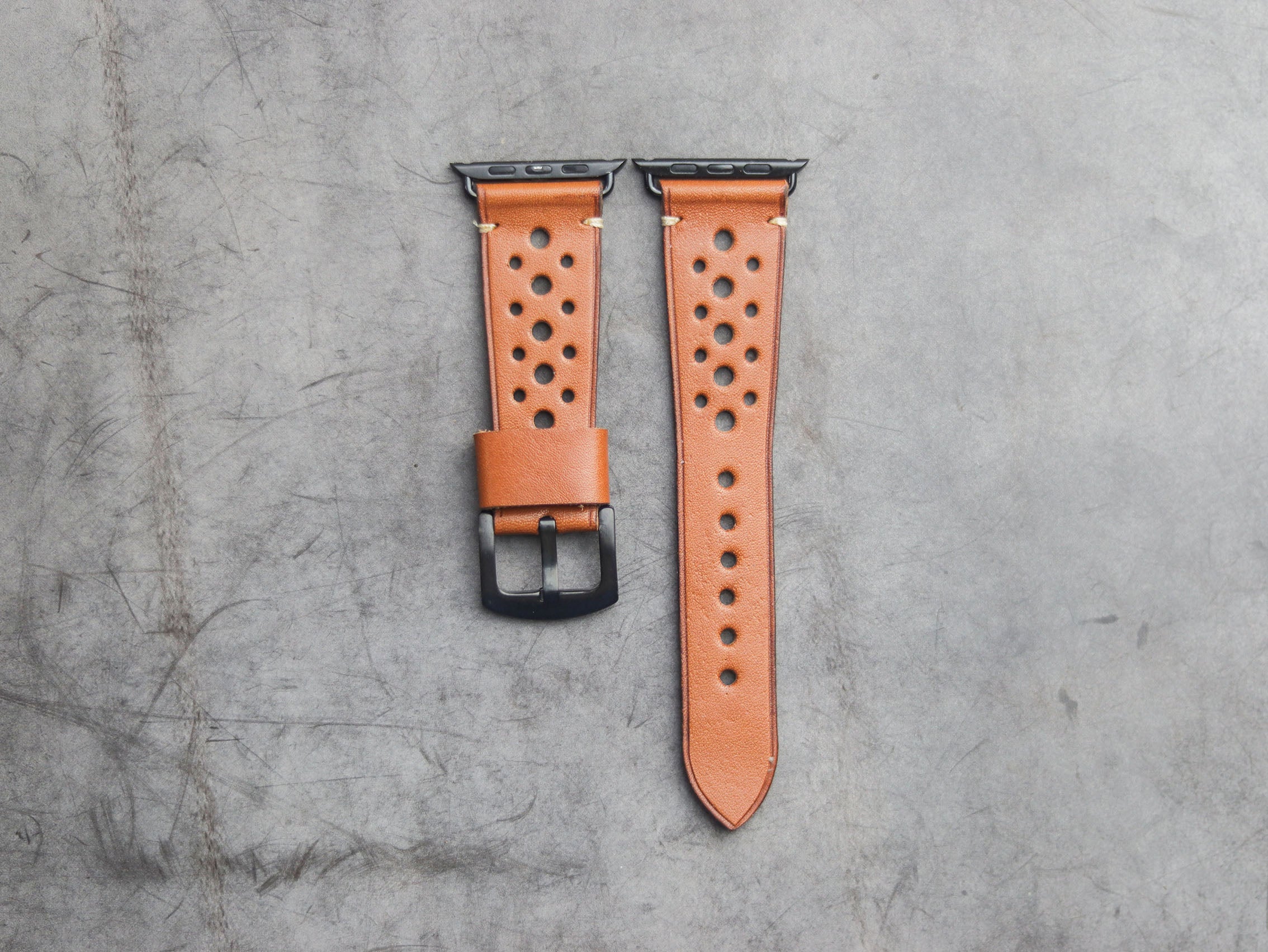 TAN BROWN RALLY HAND-CRAFTED APPLE WATCH STRAPS