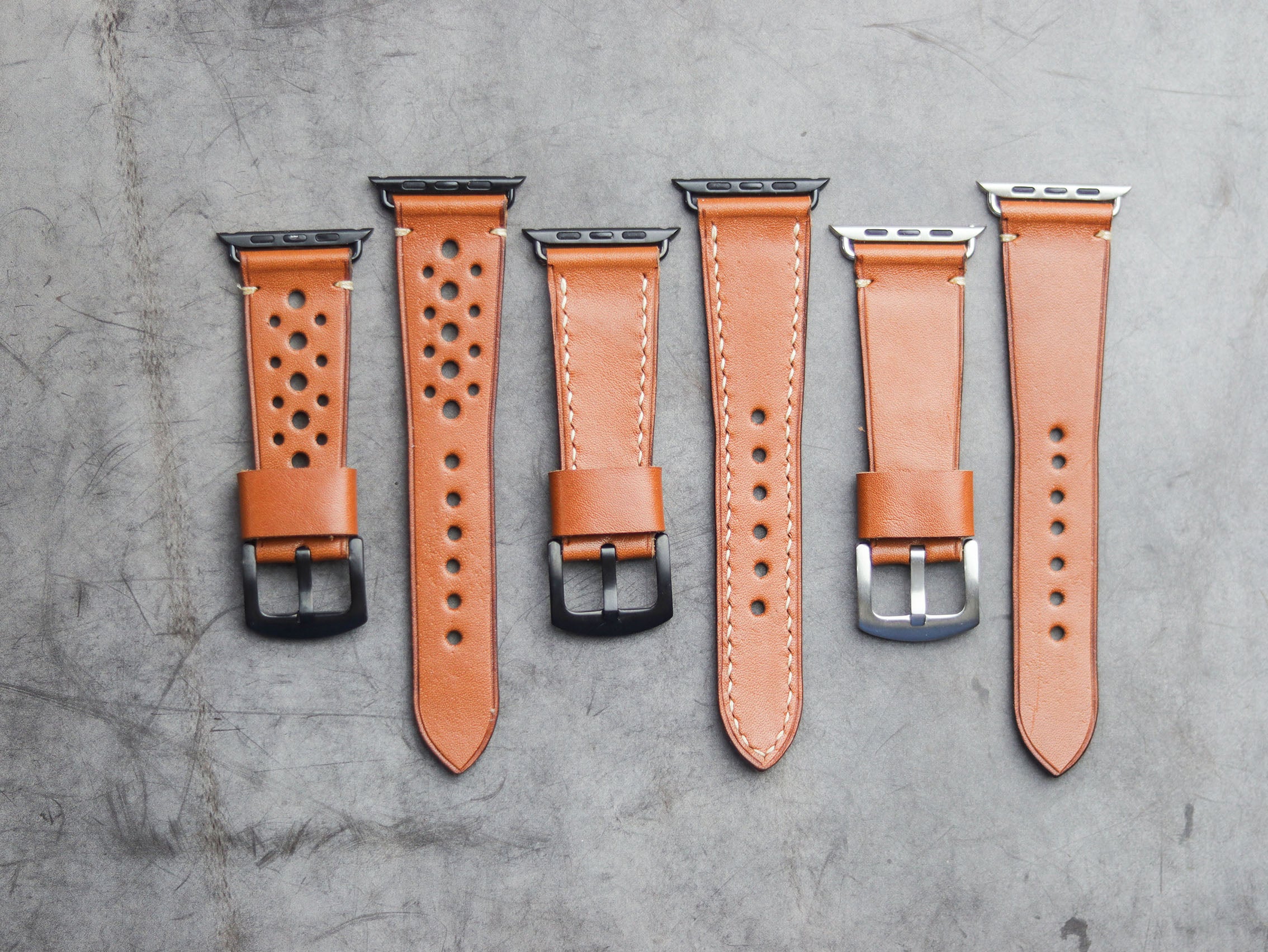 TAN BROWN MINIMAL STITCHED HAND-CRAFTED APPLE WATCH STRAPS
