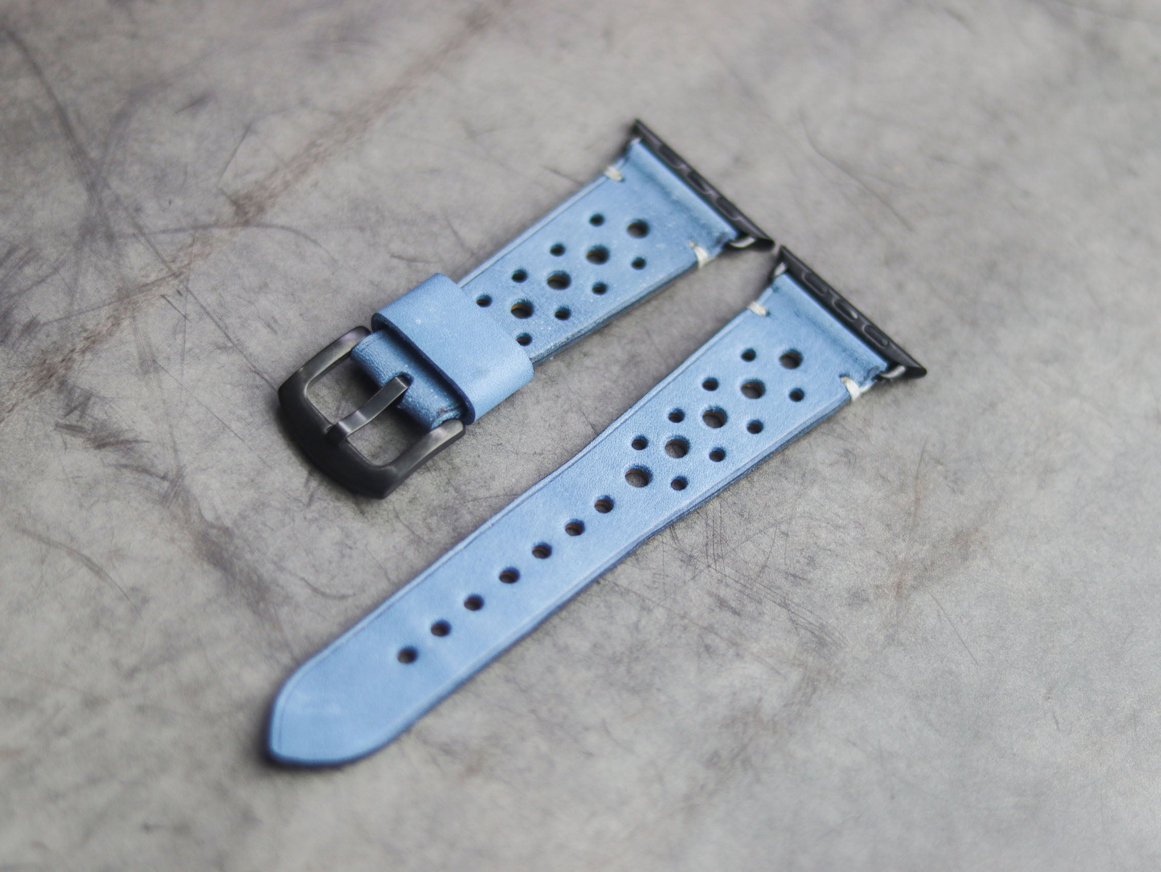 CAROLINE BLUE RALLY HAND-CRAFTED APPLE WATCH STRAPS