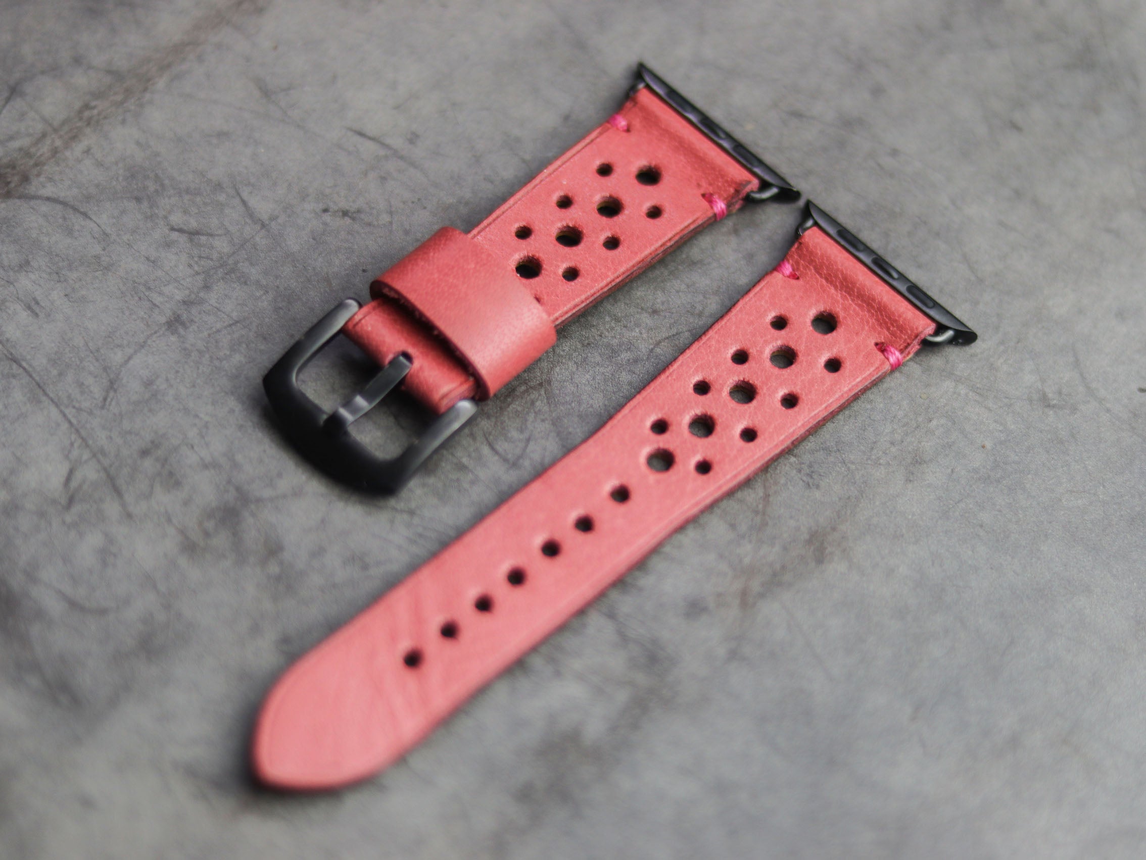 FLAMINGO PINK RALLY HAND-CRAFTED APPLE WATCH STRAPS