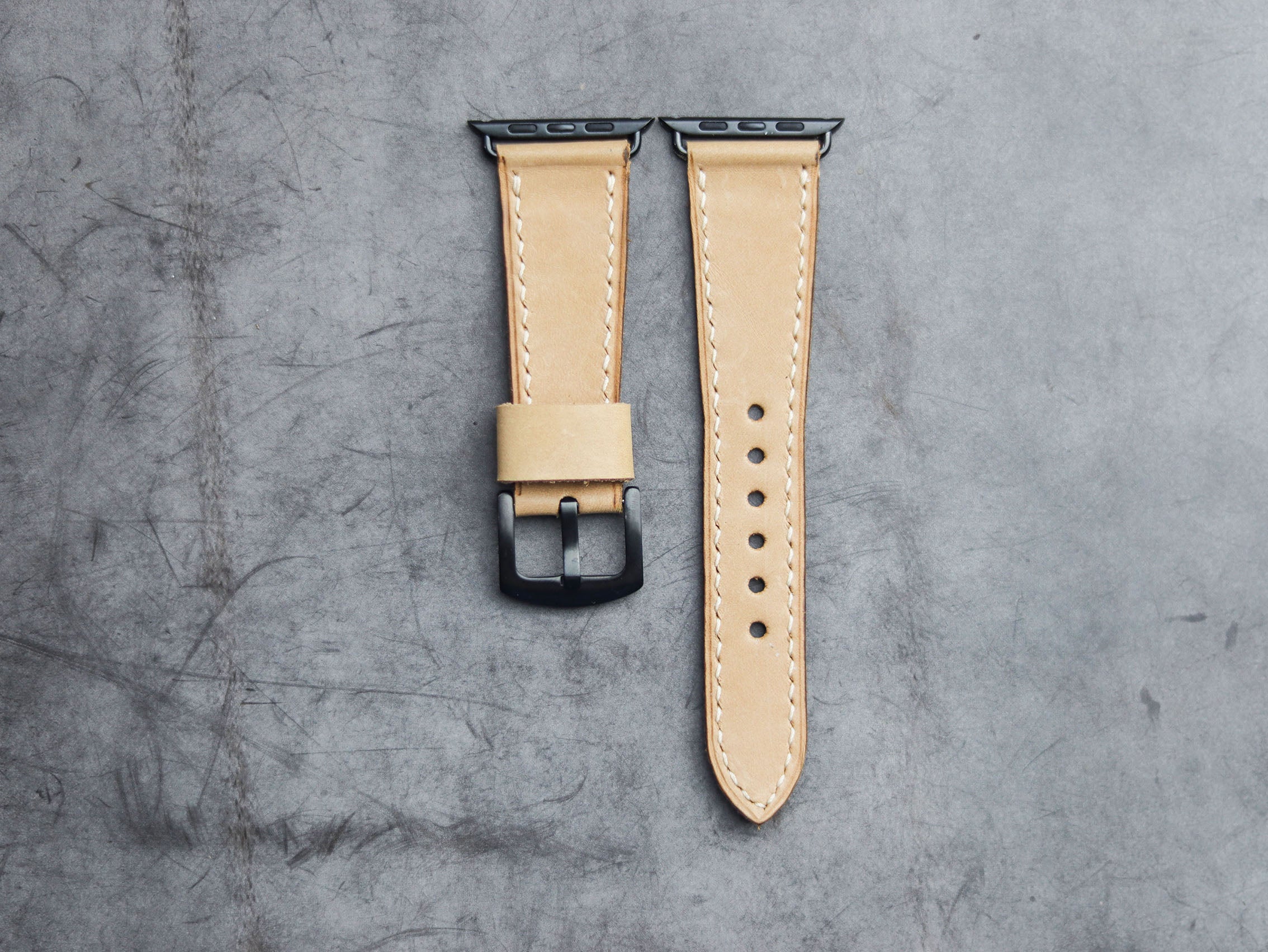 NATURAL BUTTERO FULL STITCHED HAND-CRAFTED APPLE WATCH STRAPS